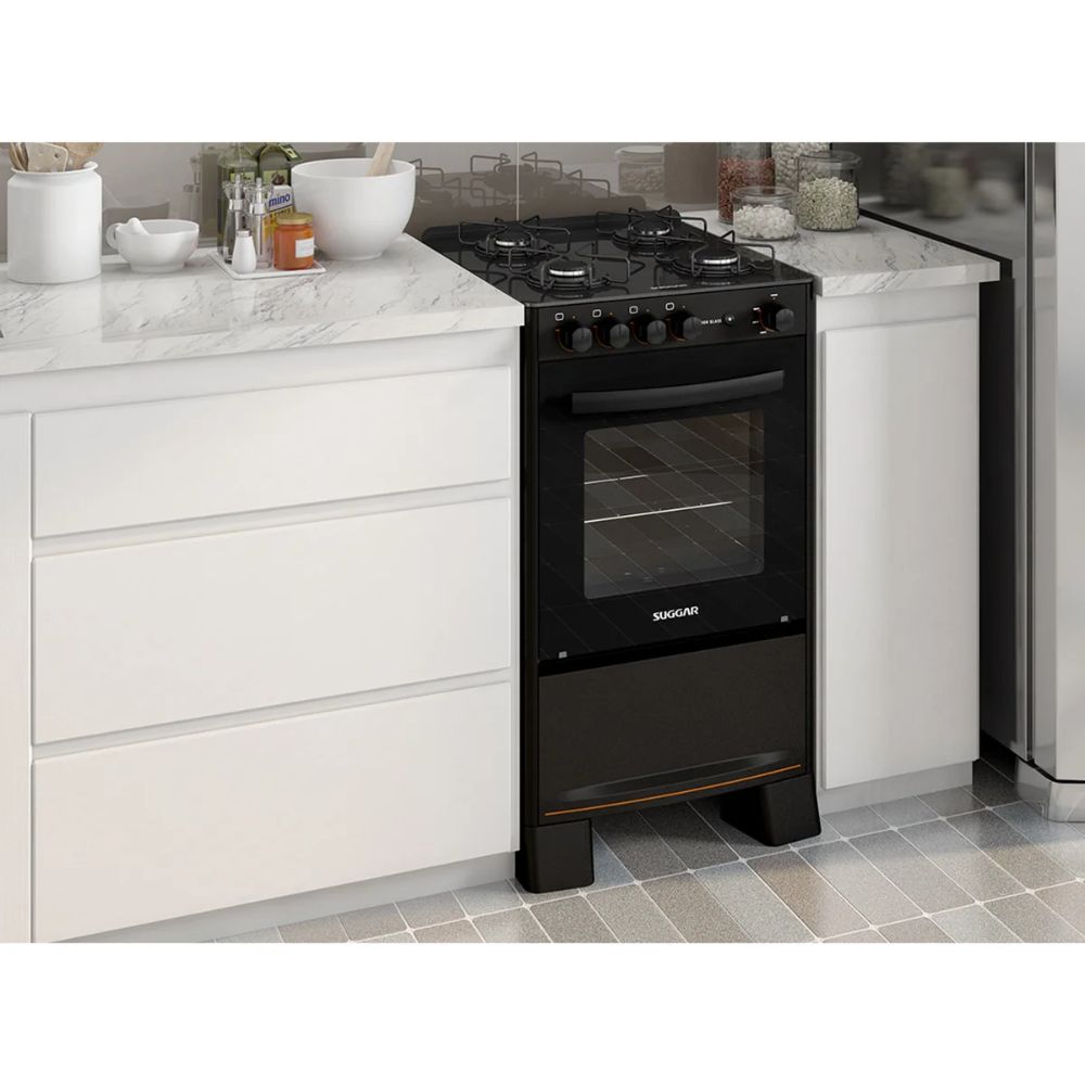 Fogão Suggar 4 Bocas Cook Glass Acendimento Automático Mesa de Vidro FGVCG410PT, , large image number 5
